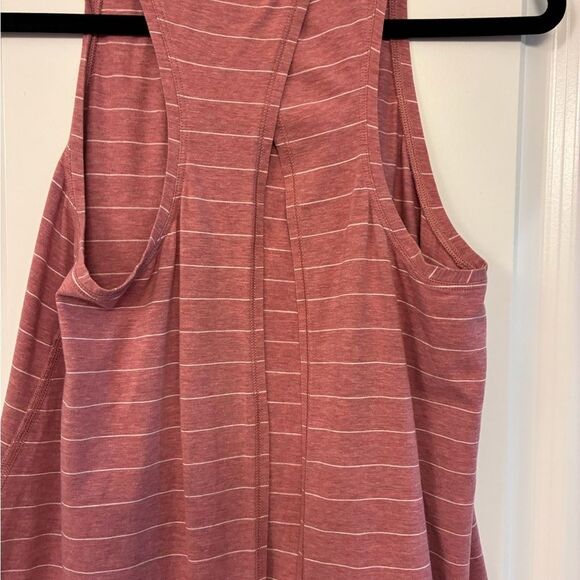 LULULEMON All Tied Up Tank Short Serve Stripe Heathered So Merlot White Size 8 - Picture 3 of 8